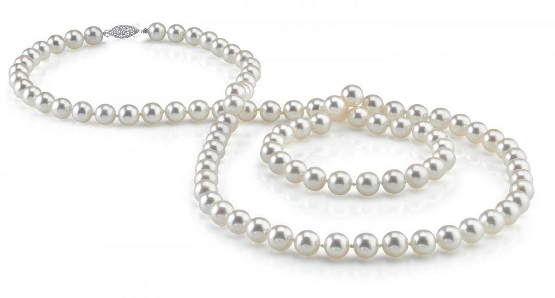 The Pearl SourceThe Pearl Source AAA Quality Round Akoya Women Necklace