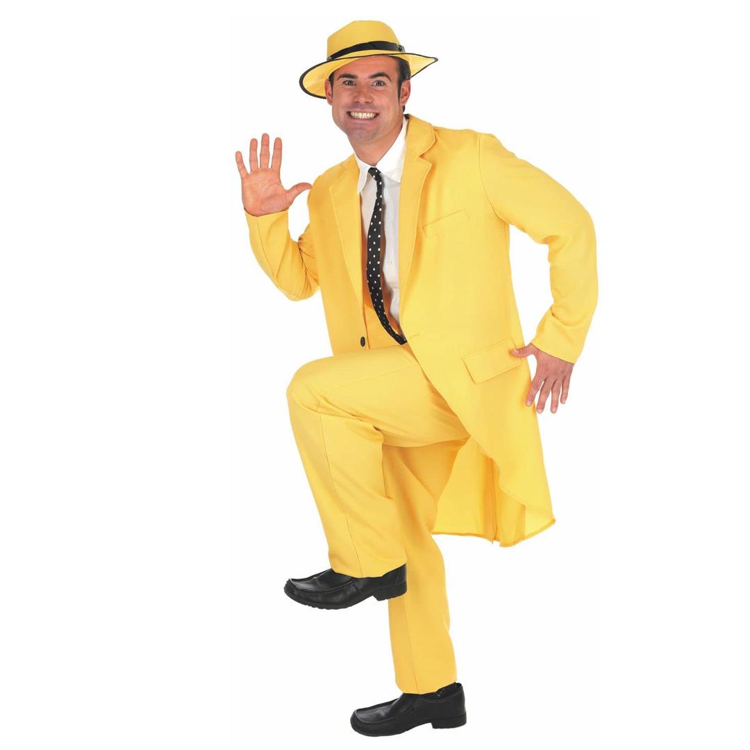 Fun Shack Mask Costume Men, Movie Fancy Dress Adult, Yellow Costume Men, Mens Yellow Suit, 90s Fancy Dress Men