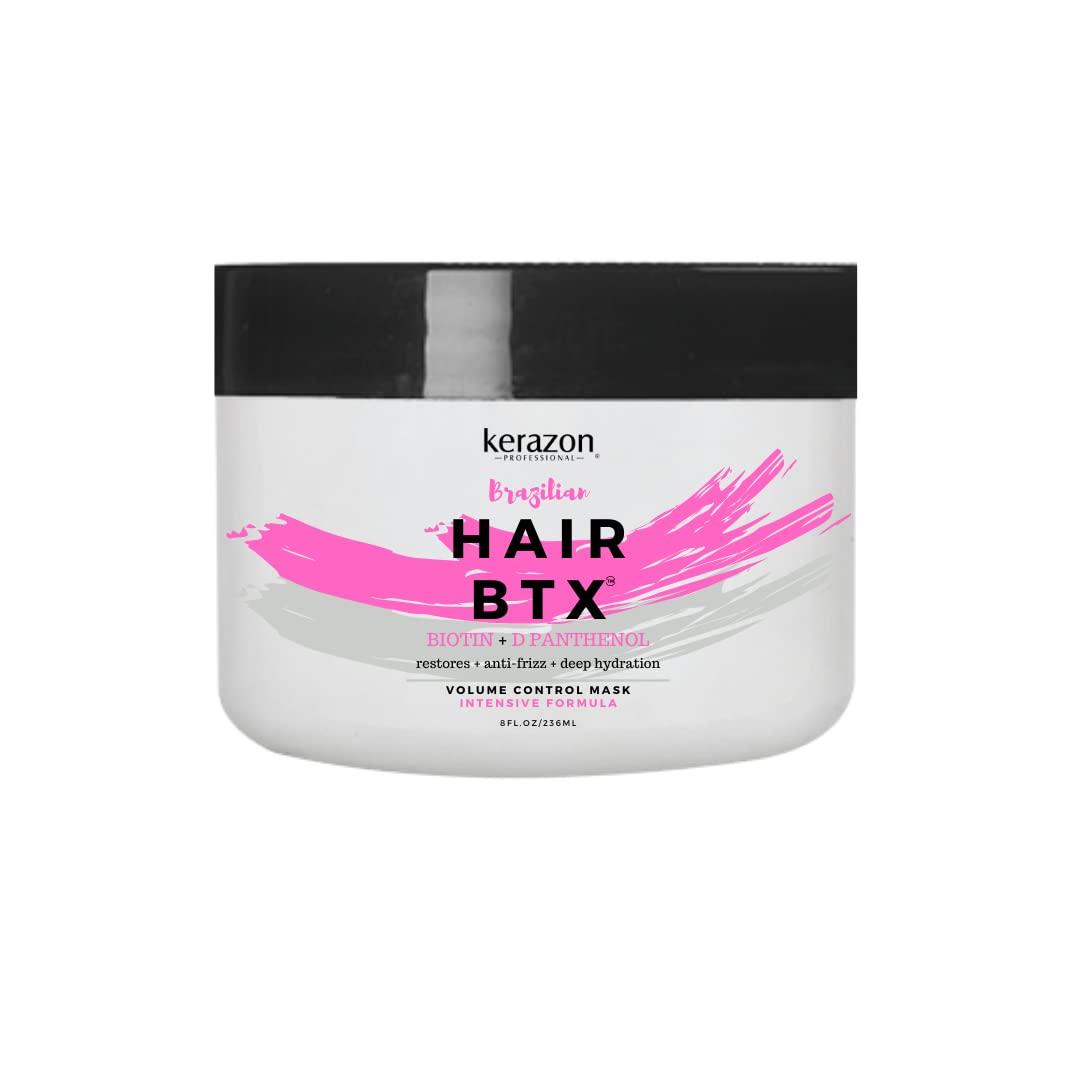 Intensive Brazilian Hair BTX Treatment 8oz 236ml For All Hair Types, Thermal Activated Hair Mask Damaged Hair and Long Lasting Volume And Frizz Control. Packaging may vary.