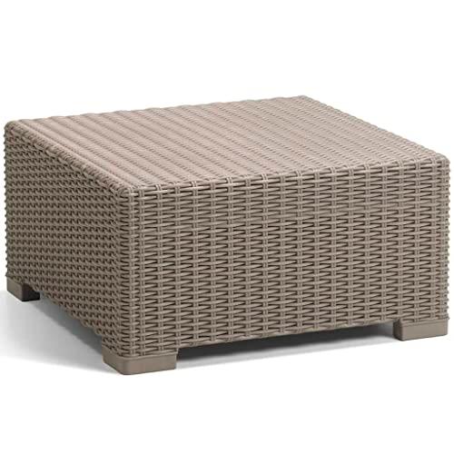 Allibertby Keter California Rattan Outdoor Coffee Table Garden Furniture - Cappuccino