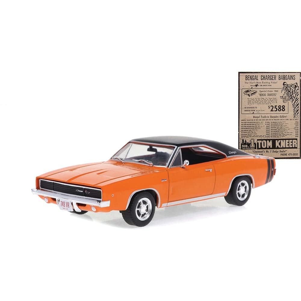 Greenlight 86354 1968 Dodge Bengal Charger R/T Orange with Black Stripes - Tom Kneer Dodge Ohio 1/43 Scale