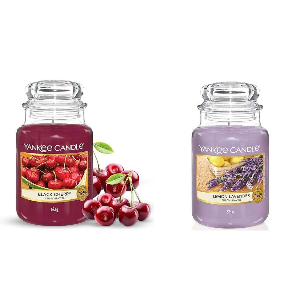 Yankee Candle Scented Candle | Black Cherry Large Jar Candle | Long Burning Candles: up to 150 Hours & Scented Candle | Lemon Lavender Large Jar Candle | Long Burning Candles: up to 150 Hours