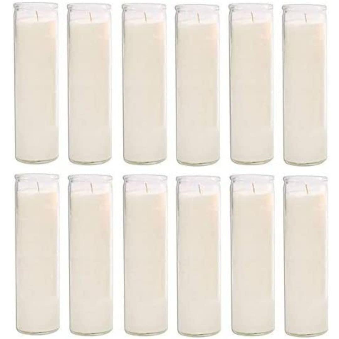 Glass Assorted Religious Candle, White, Case of 12 (1)