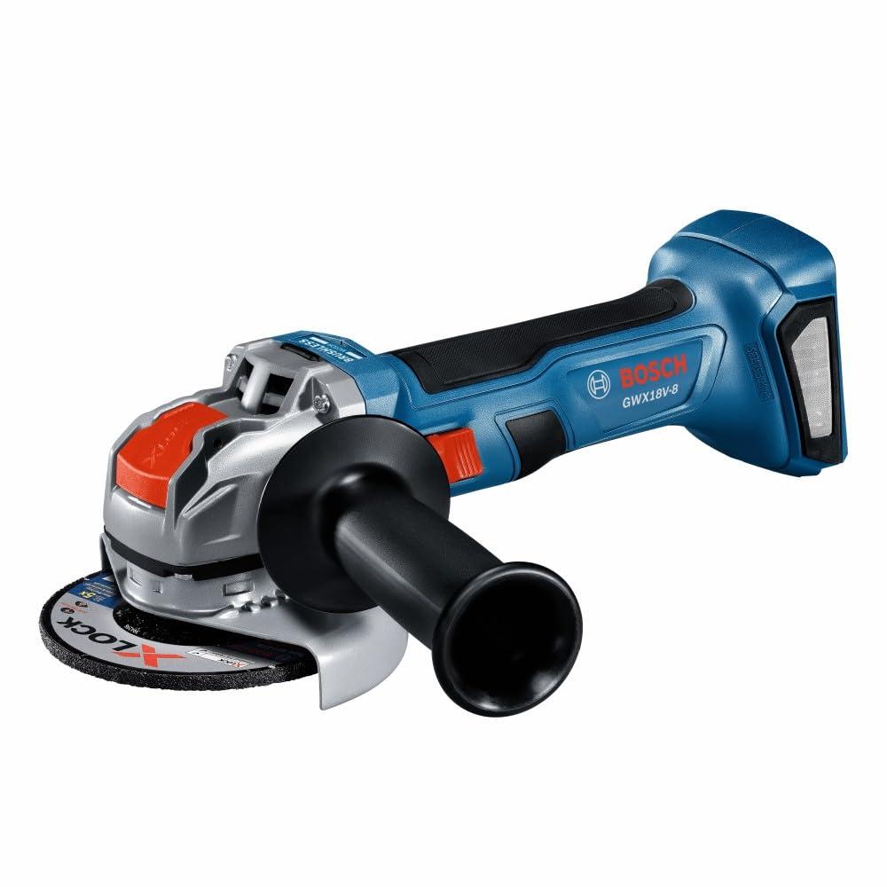 BoschGWX18V-8N 18V X-LOCK Brushless 4-1/2 Inch Angle Grinder with Slide Switch, Tool-free Disc Swap (Bare Tool)