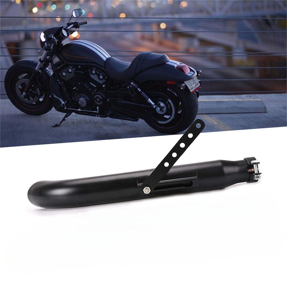 Baking Paint Motorcycles Slash Cut Exhaust Muffler Pipe for 1-3/8", 1-1/2", 1-5/8" and 1-3/4" Chopper Cafe Racer Loud black(one piece)