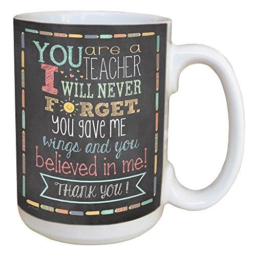 Teacher Thanks Coffee Mug - Large 15-Ounce Ceramic Cup - Jo Moulton, Gift for Teacher Appreciation Week Day End of Year - Tree-Free Greetings