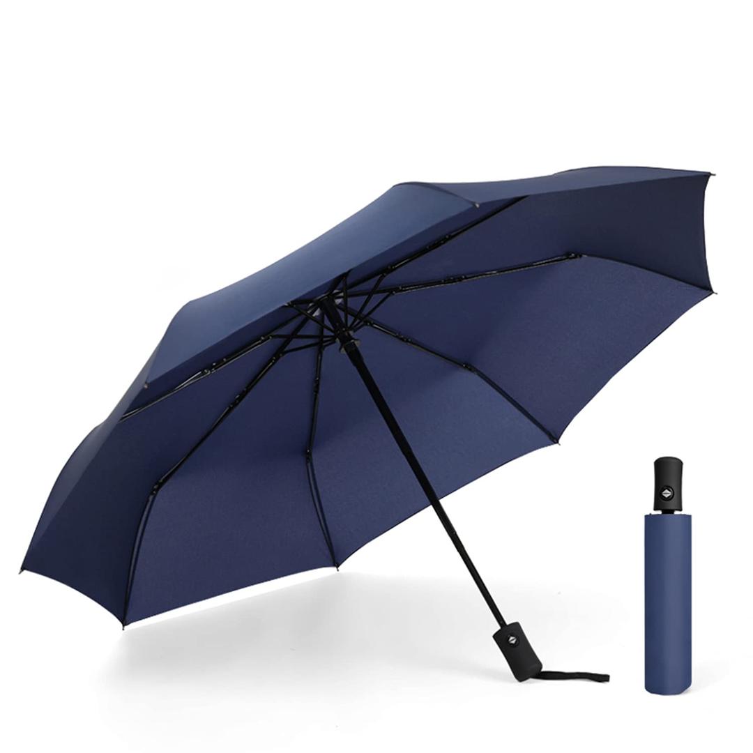 HannstarFolding Travel Umbrella, Reinforced Windproof Umbrella, Compact, Automatic, Lightweight, Strong & Portable Umbrella for rain- Men and Women