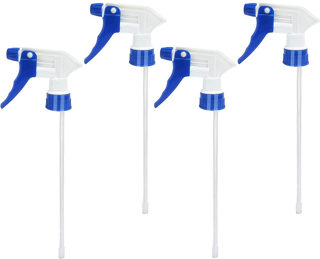 Plastic Spray Bottle Nozzle Heavy Duty Spraying Bottle Replacement Part Leak Proof Mist Water Bottle Spray Nozzle for Chemical Cleaning Solutions All-Purpose Adjustable Head Sprayer 4PCS (Blue)