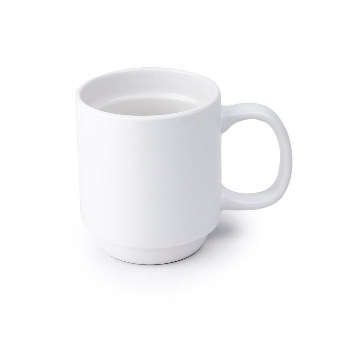 Bone China Shallow 400ml Porcelain Ceramic Cup coffee tea Mug – 8.2x8.3Cm White