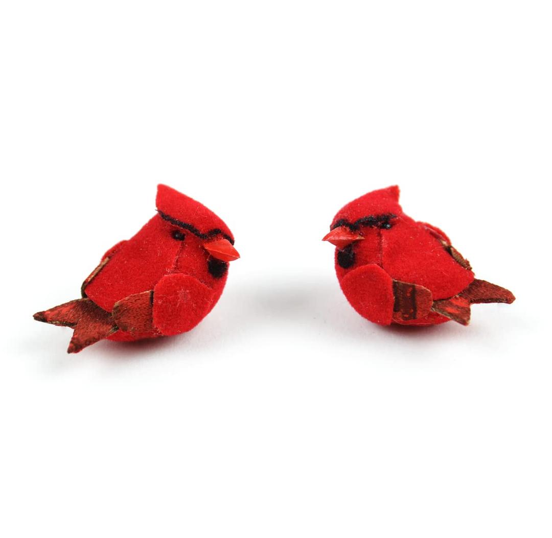 Touch of Nature 20023 Mini Cardinal 2pc - MICRO Cardinal Ornaments - 0.75" - Small Cardinals