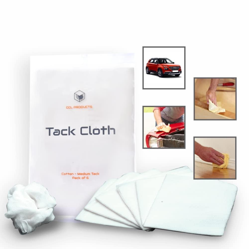 Tack Cloths - Pack of 6 - Removes Dust, Sanding Particles, Cleans Surfaces - Tack Rags ideal for Automotive Painting, Woodworking.