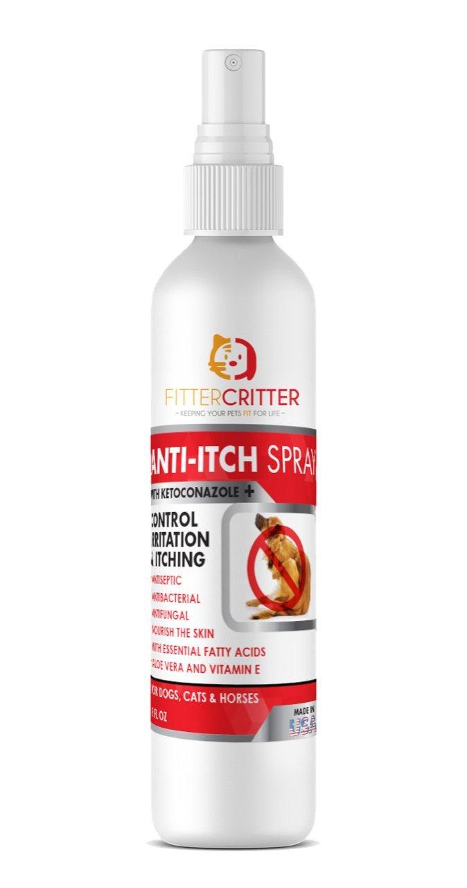 Fitter Critter Chlorhexidine Spray for Dogs & Cats - w/Aloe - Highly Effective Against Ringworm, Yeast & General Itch & Irritation