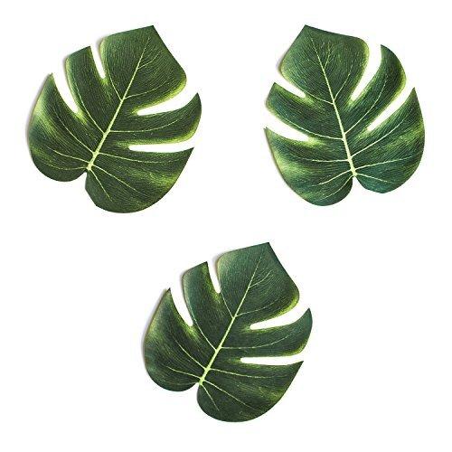 Super Z Outlet Tropical Imitation Plant Leaves 8" Hawaiian Luau Party Jungle Beach Theme Decorations for Birthdays, Prom, Events (12 Pack)