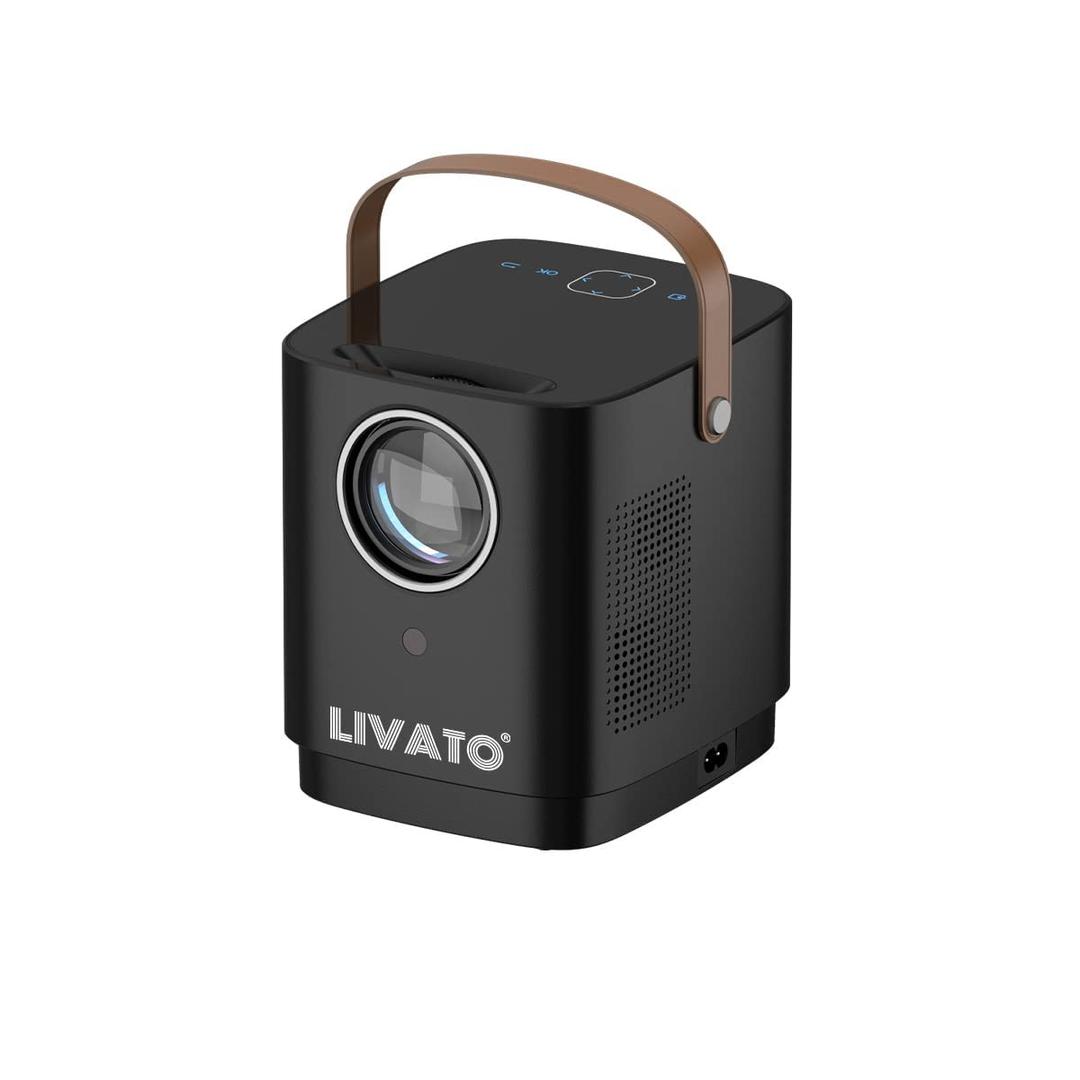 Livato C9 Full HD 720p (1080p Support) | 5000 Lumens with Display LED Projector | AV, HDMI, USB, Audio Out Connectivity/WiFi Screencast/Remote Controller Portable Projector (Black)