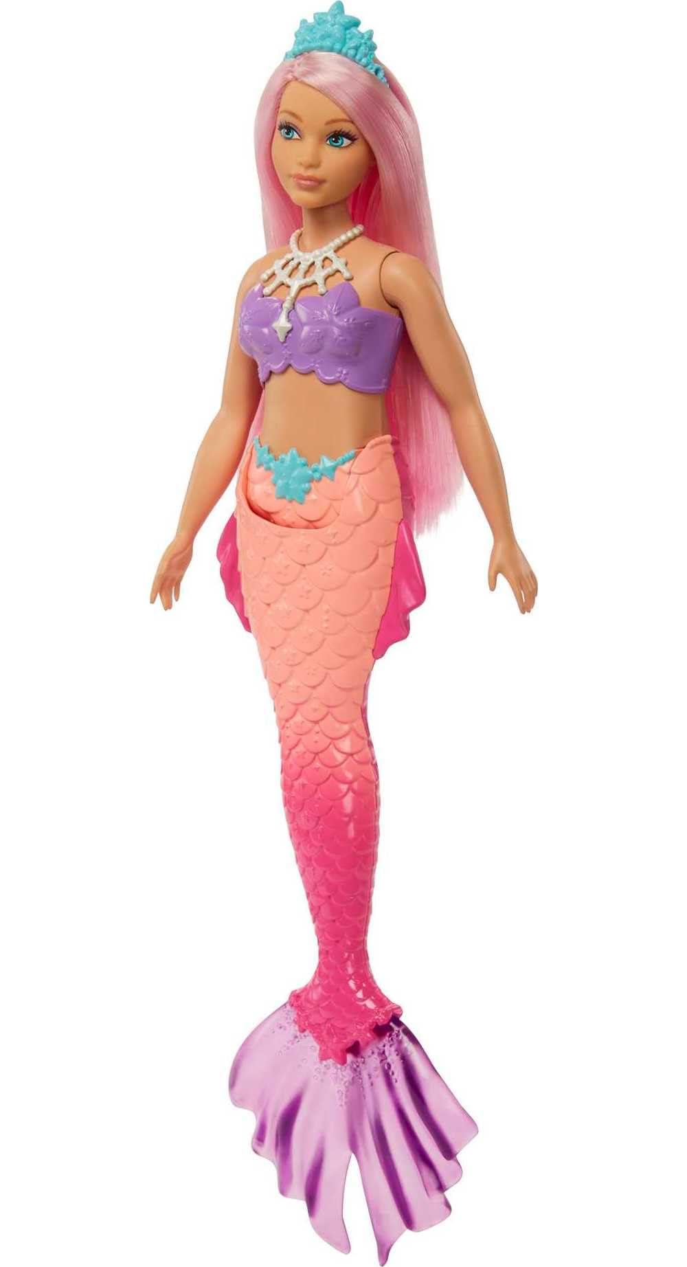 Barbie Dreamtopia Mermaid Doll with Curvy Body, Pink Hair, Pink Ombre Tail & Headband Accessory