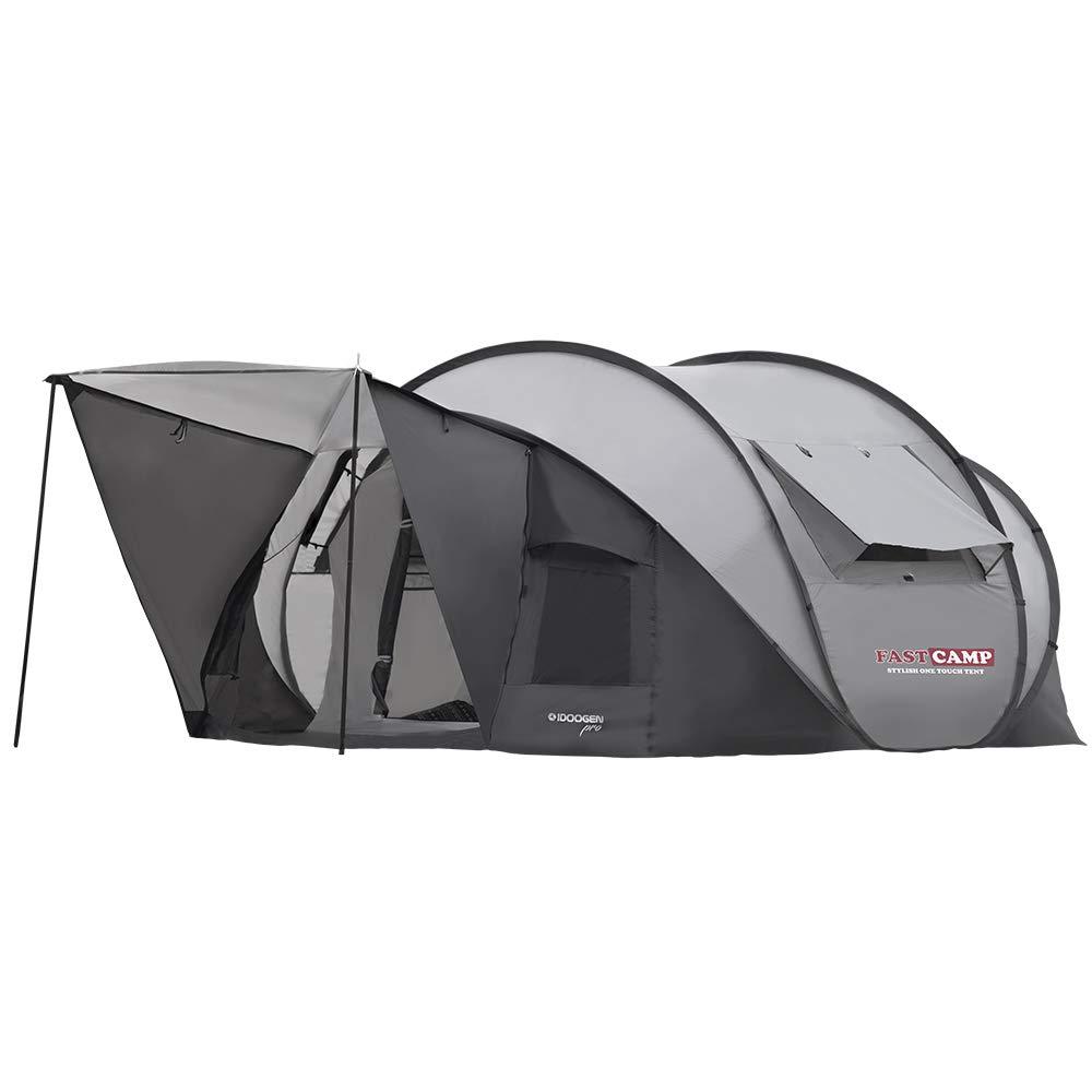 FASTCAMP Mount Pro 7-Person, Pop up Tent, Camping Tent, Premium, Double-Wall System for Condensation, Single Awning Extension + Side Panels