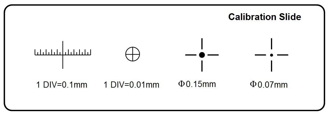 Microscope Stage Micrometer Calibration Slide (TCM-H) with 4-Scales and 0.01mm Line Resolution