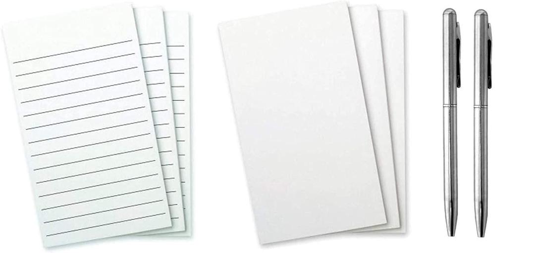 WellspringFlip Note Refill Set: Lined Refill Pad (3 Pack), Blank Refill Pad (3 Pack) and 2 Flip Note Mini Pens