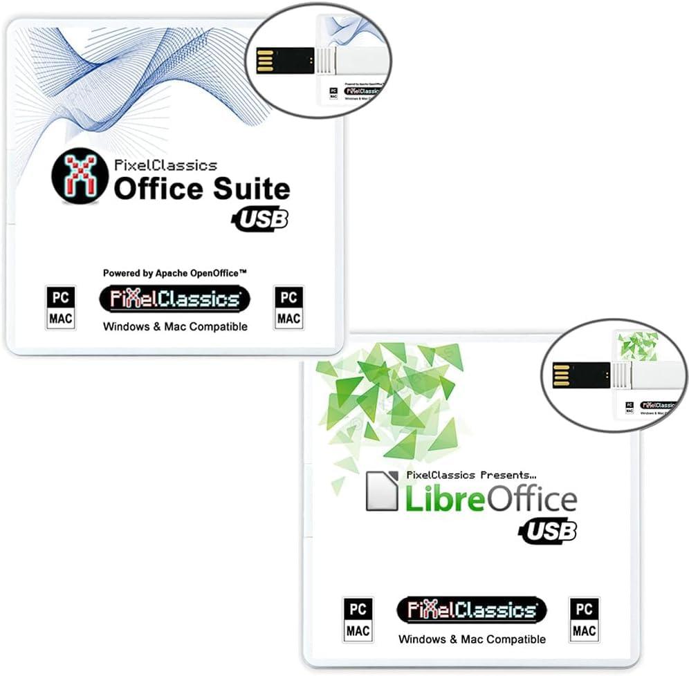 Office 2024 USB Bundle Compatible with Microsoft Office 2021 2019 365 for Home & Student Family & Personal Use Powered by Apache OpenOffice & LibreOffice for Windows PC 10, 8, 7, Vista, XP & Mac