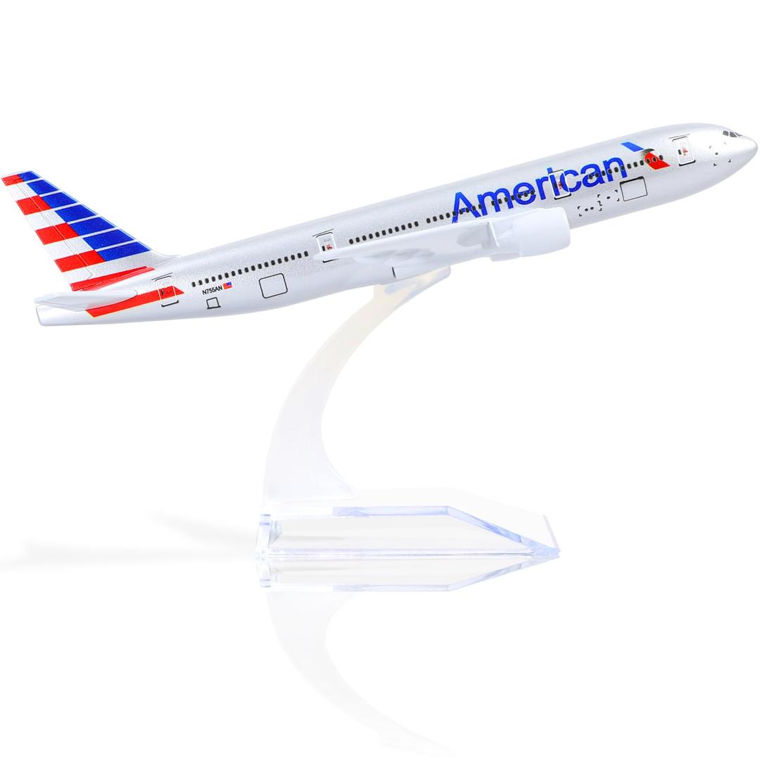 Boeing 777 AA Airlines 1/400 Diecast Metal Airplane Model with Stand Airlines Model Plane Alloy Display Collectible Model Kit for Aviation Enthusiast Gift