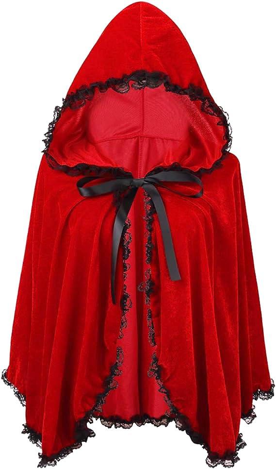 Colorful House Velvet Red Riding Hooded Velvet Cloak Halloween Christmas Cosplay Party Fancy Cape