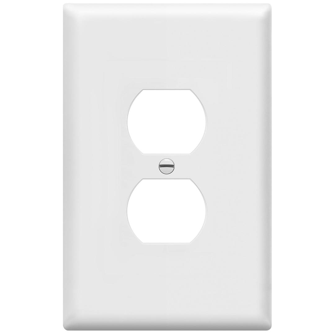 ENERLITES Duplex Receptacle Outlet Wall Plate, Over-Size 1-Gang 5.5" x 3.5", Polycarbonate Thermoplastic, 8821O-W, White