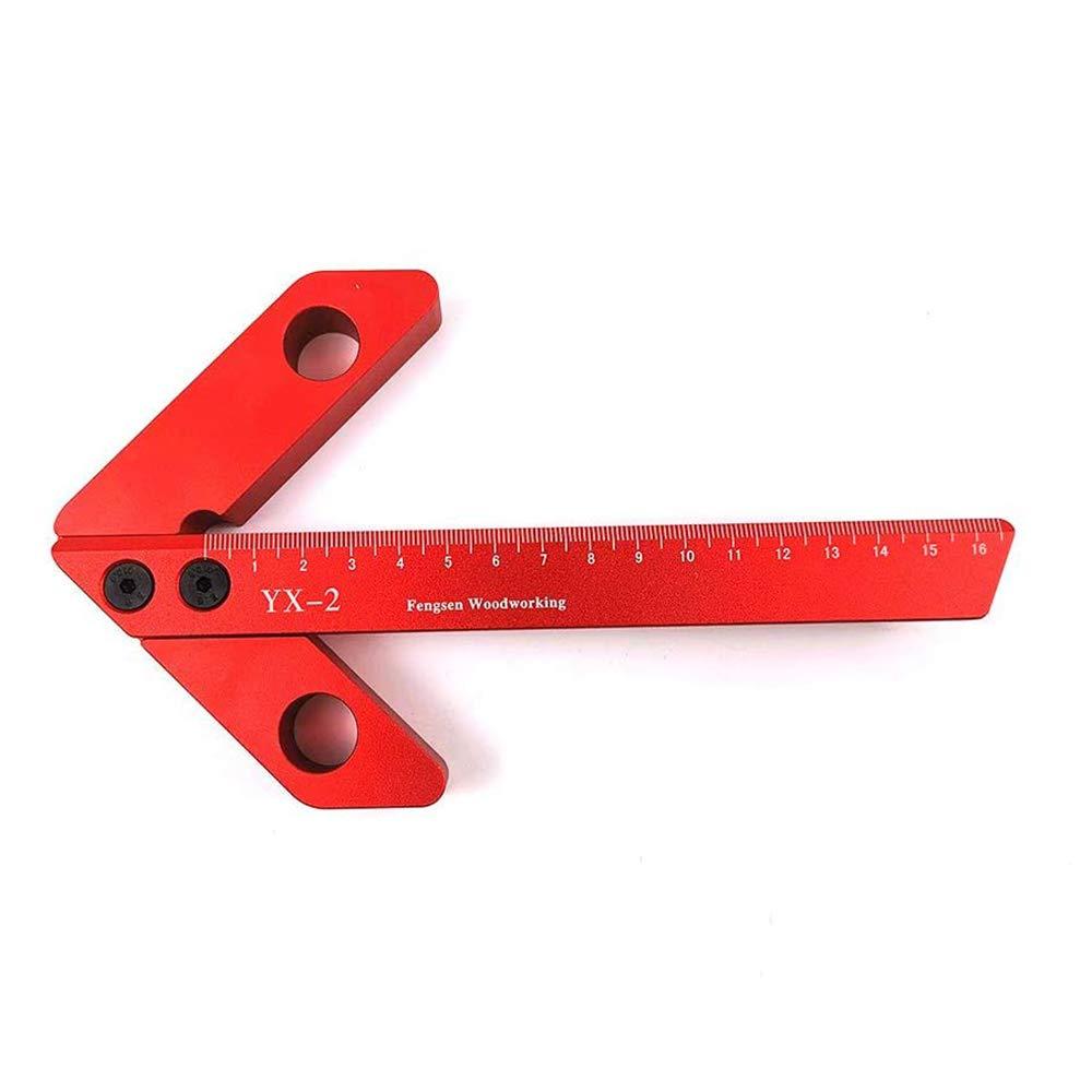 Woodwork Measuring Tool,Line Gauge Center Finder,45/90 Degree Right Angle Line Gauge Carpenter Ruler,Aluminum Alloy Woodworking Center Scribe Square Center Scribe (L)