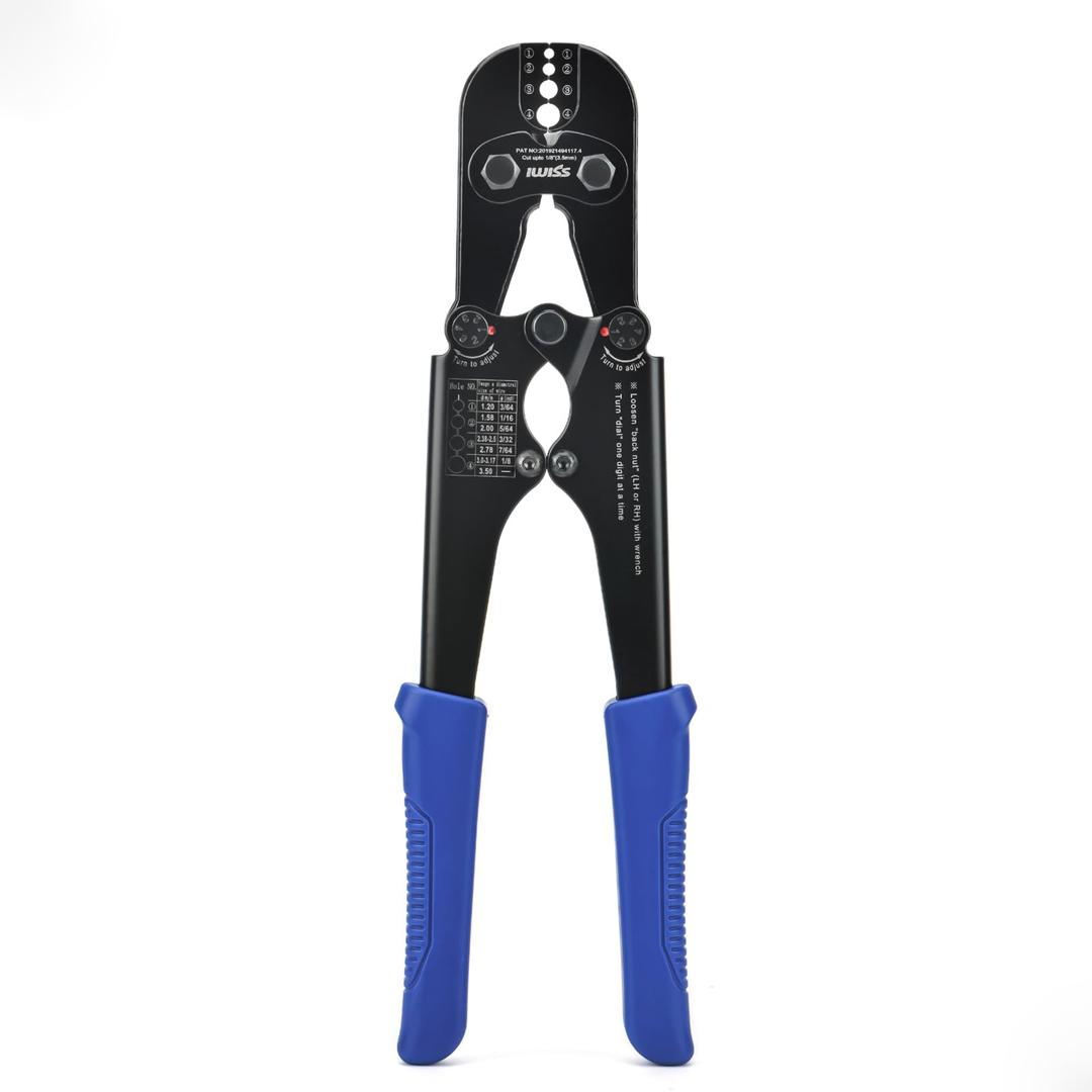 iCrimp Wire Rope Crimping Tool, Wire Cutter, for Aluminum Oval Sleeves,Stop Sleeves,Crimp Ferrules,Crimping Loop Sleeve from 3/64-inch to 1/8-inch