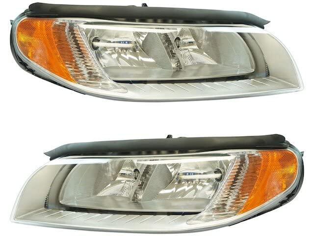 Halogen Headlight Assembly - Set of 2 - Compatible with 2008-2013 Volvo XC70