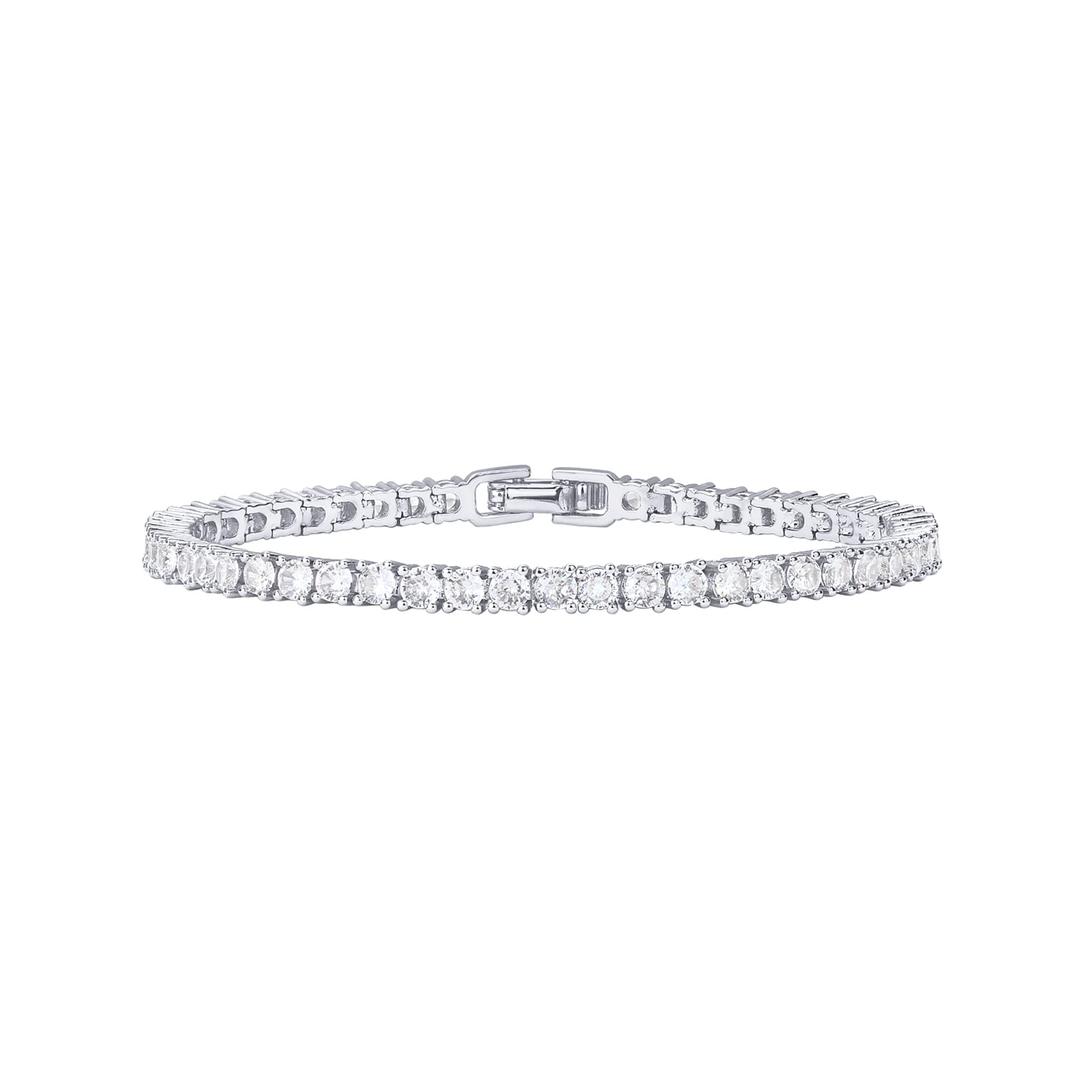 PAVOI14K Gold Plated 3mm Cubic Zirconia Classic Tennis Bracelet | Gold Bracelets for Women | Size 6.5-7.5 Inch