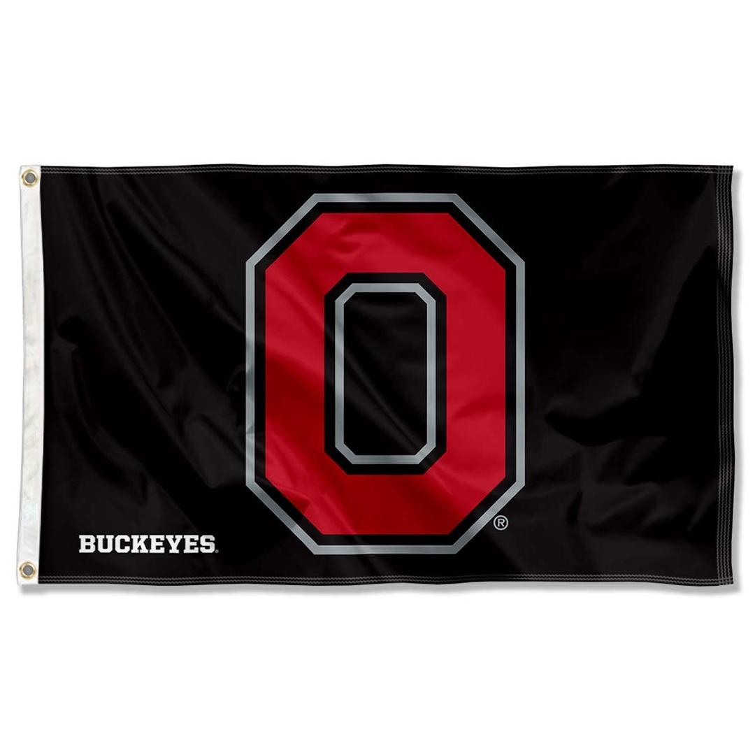 College Flags & Banners Co. Ohio State Buckeyes Black Block O Large Grommet Flag