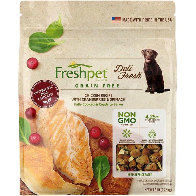 FreshpetSalutem Vita Select Deli Fresh, Chiken Recipe with Cranberries & Spinach, Grain Free, Complete Meal Bag 6 lbs