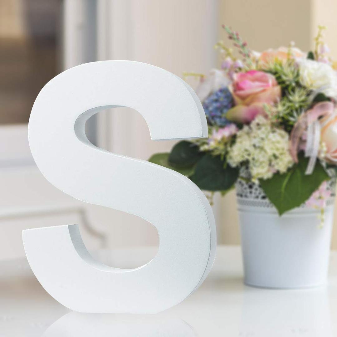 Multiple Sizes Decorative Free-Standing Alphabet Letters for Children Kids Bedroom Wedding Birthday Party Home Decor (S, 8inch / 20.32cm)