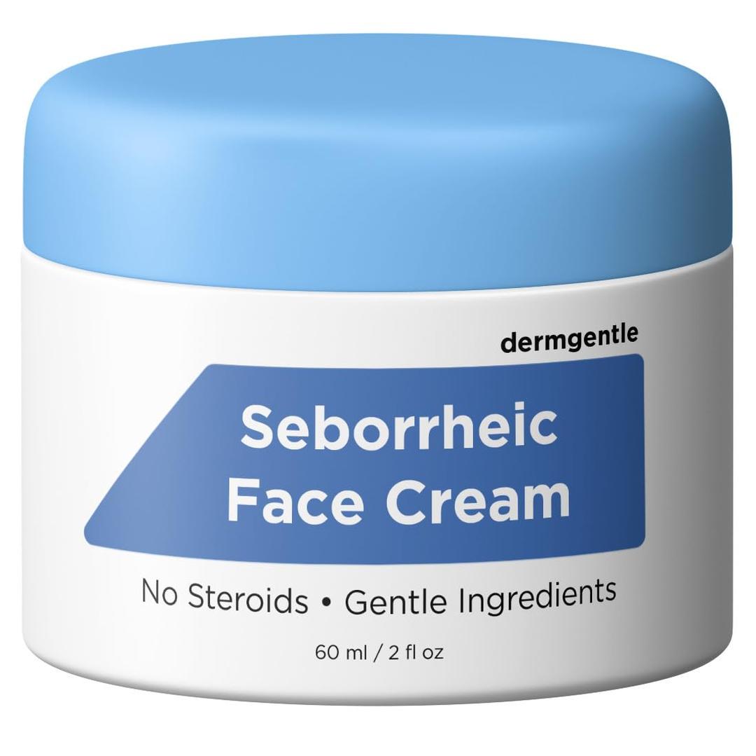 Seborrheic Face Cream - Relieves Seborrheic Dermatitis with MCT Oil, Squalane - Moisturizing Face and Body Anti Itch Cream for Sensitive Skin Seb Derm Sebderm - No Steroids for Lasting Results