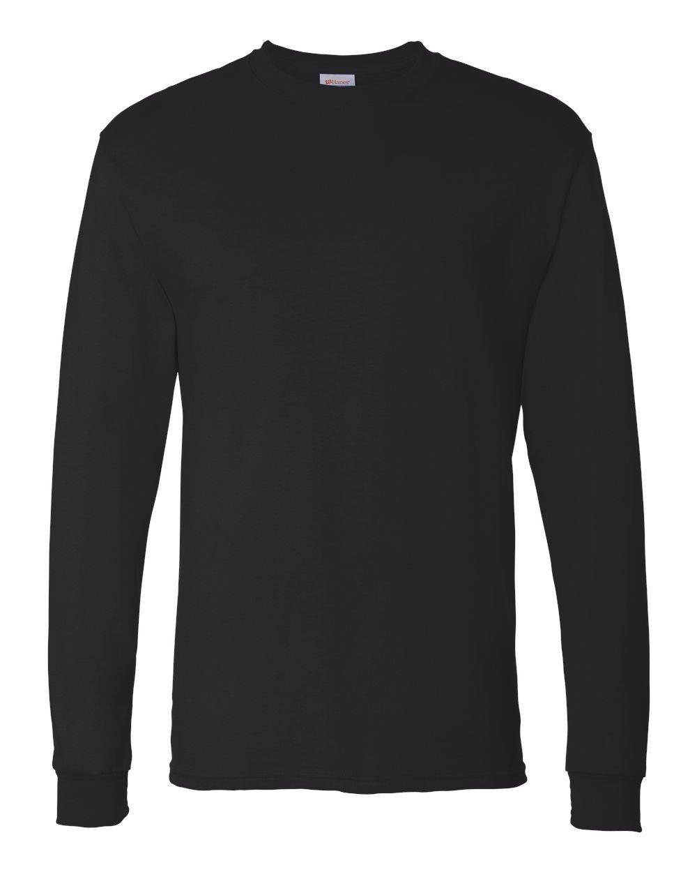 HanesMen's Essentials Long Sleeve T-Shirt Pack, Crewneck Cotton Tees, 4-Pack