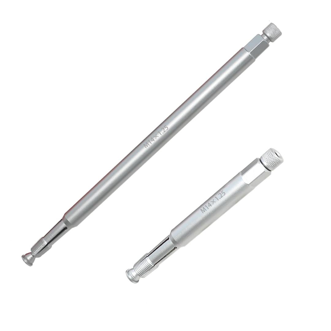 DPTOOL 14mm Back Tap Spark Plug Thread Repair Tool M14x1.25 Thread Chase Tap Kit 2 Pack Length 5.27″ and 10.3"