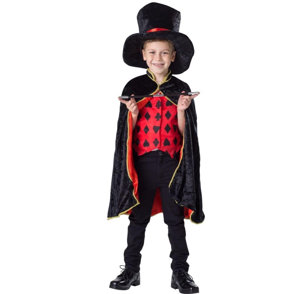 Dress Up AmericaDress Up America Magician Costume for Kids - Magician Cape, Hat and Wand Set - Magic Dress Up Costume for Boys and Girls