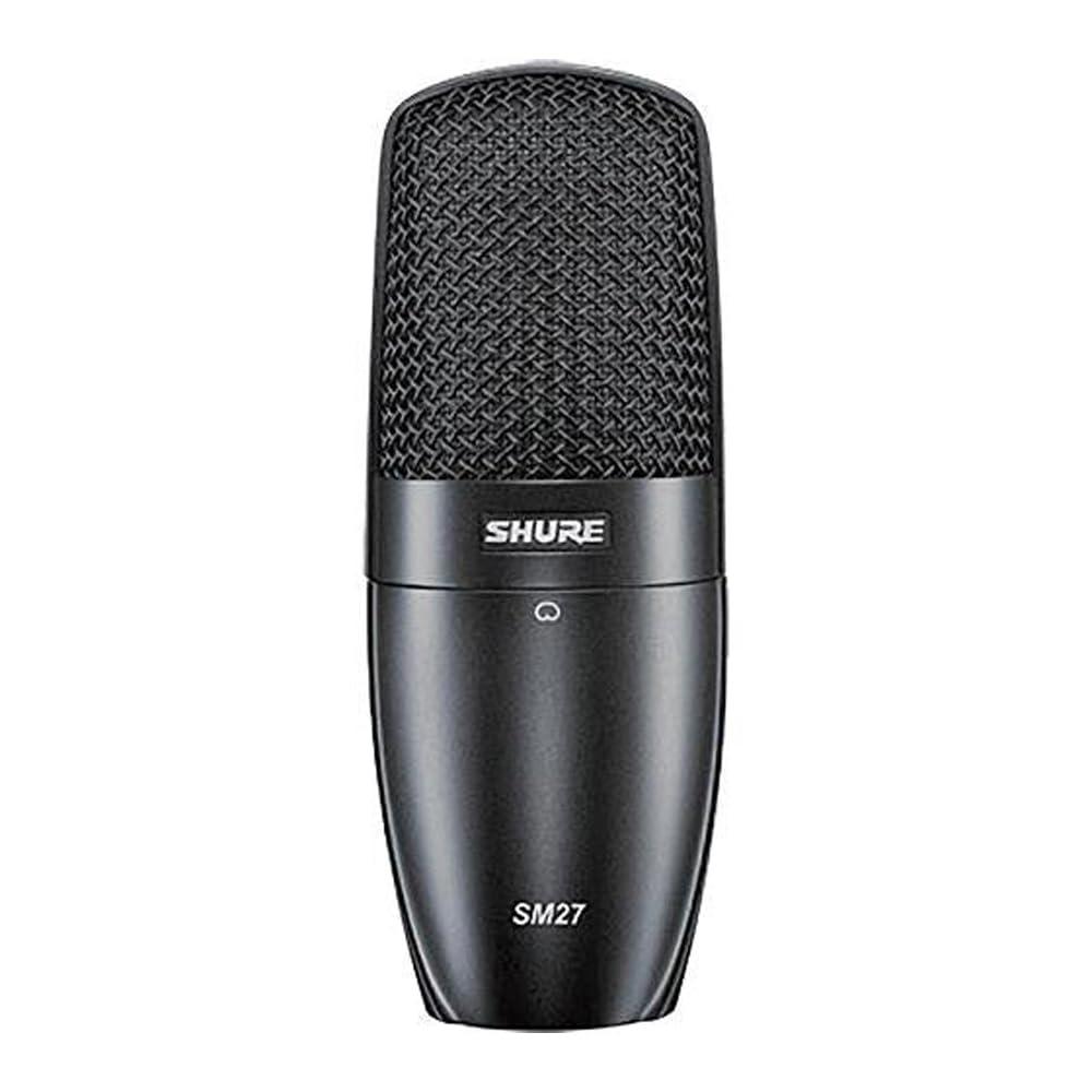 ShureSM27 Professional Large Diaphragm, Side-Address Cardioid Condenser Microphone for Stage or Studio with A32M ShureLock Swivel Adapter and Zippered Carrying Bag (SM27-SC)