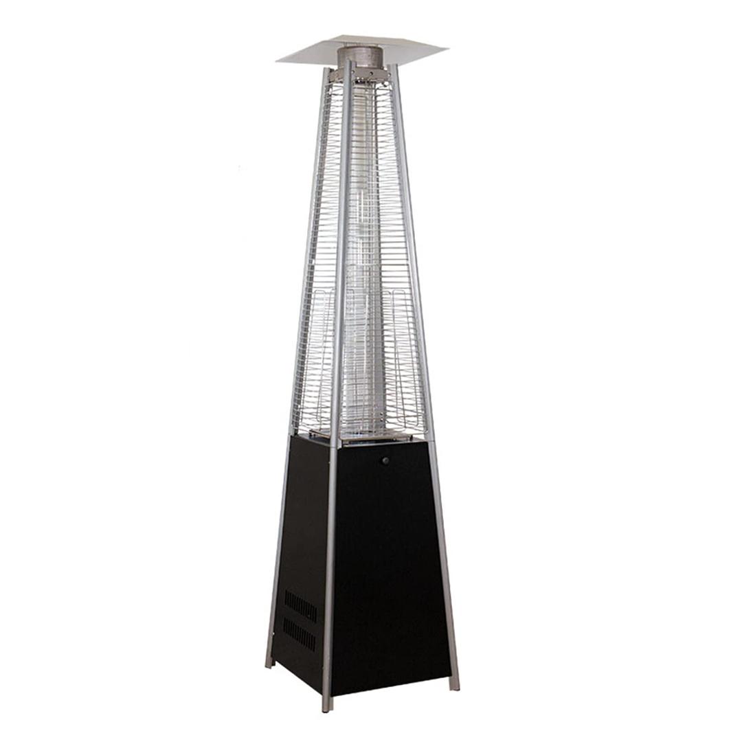 WSN 13KW Outdoor Propane Patio Heater, Quadrangular Pyramid Flame Heater W/Wheels Quick Pulse Ignition, Auto Shut Off, Black