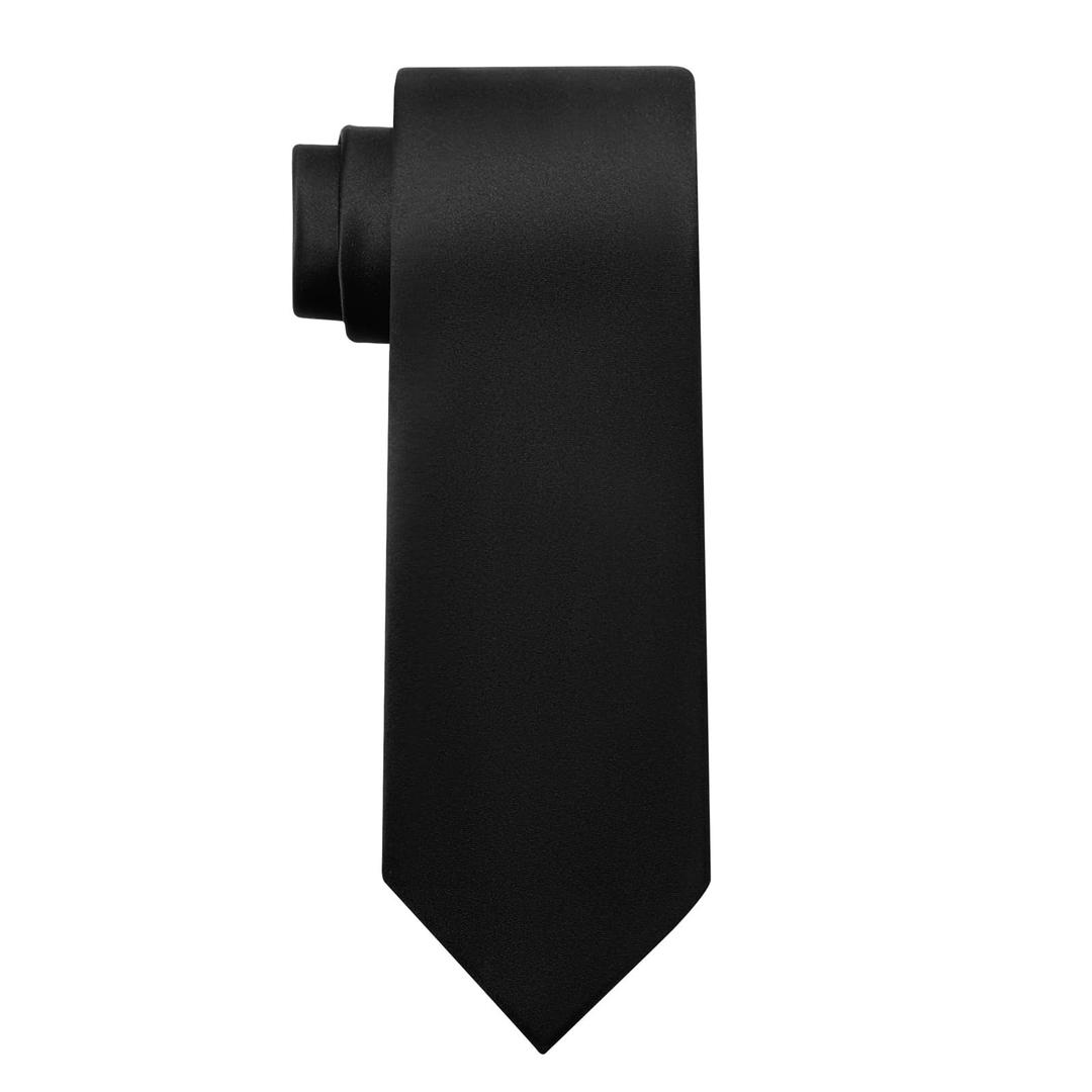 KOOELLEMen's Ties Solid Pure Color Plain Neckties Formal Black Ties For Men