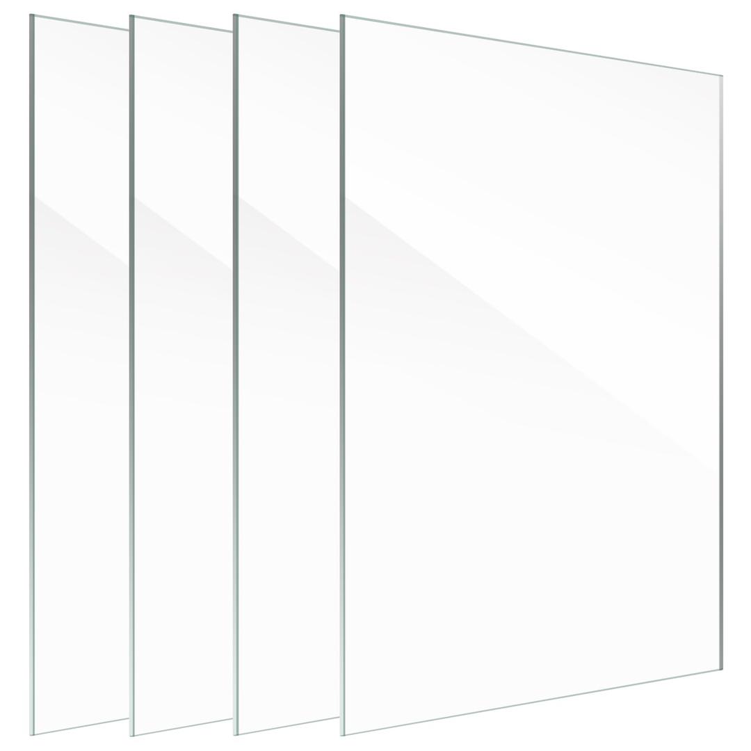 Lyeasw 8x10 Glass Replacement Sheets for Picture Frame Set of 4, 8 by 10 Real High-Definition Glass Cover