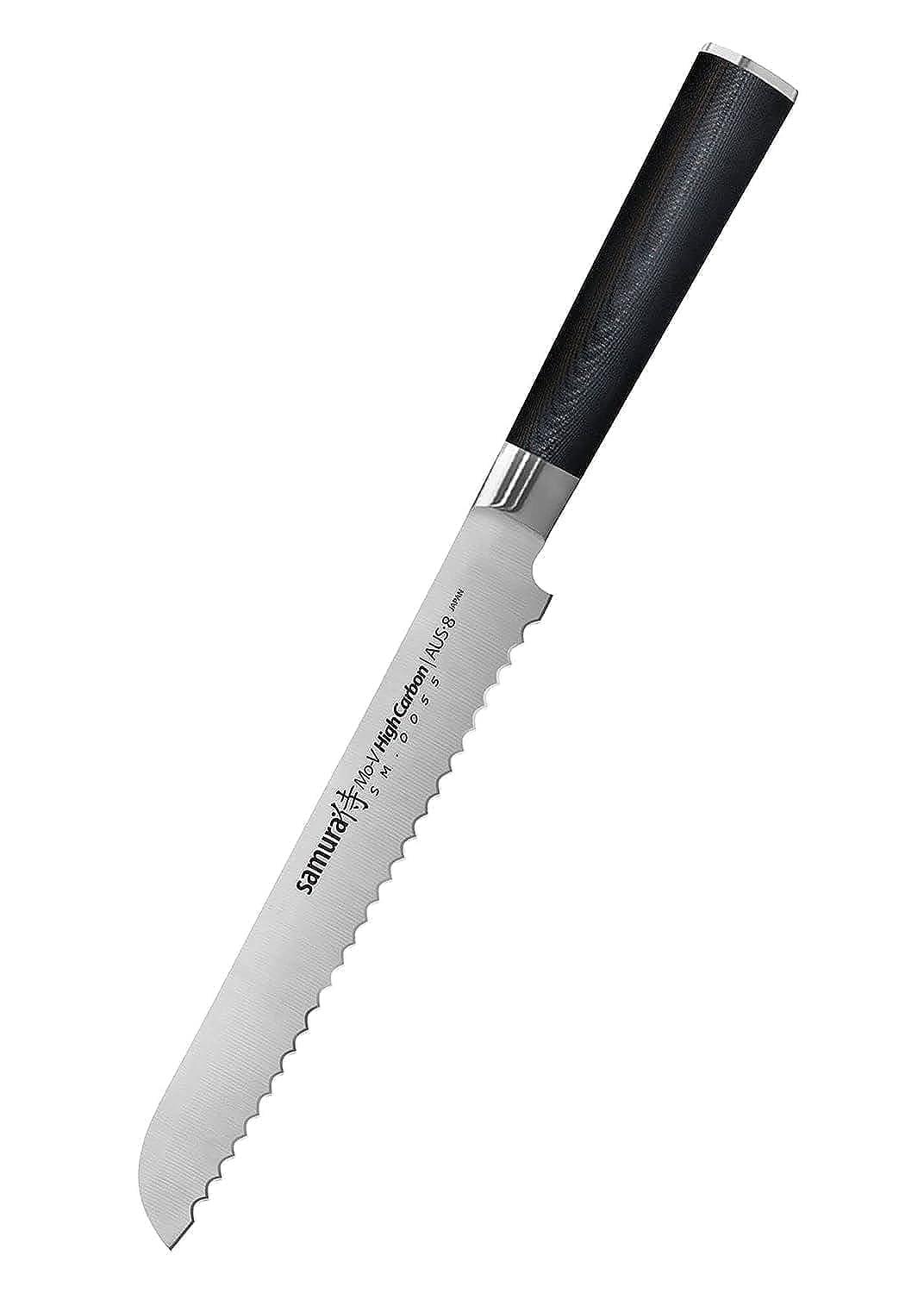 Samura MO-V Professional Japanese Kitchen Ice and Bread Knife 9,0"/230 mm. G-10 Handle Material. Hardness 59 HRC