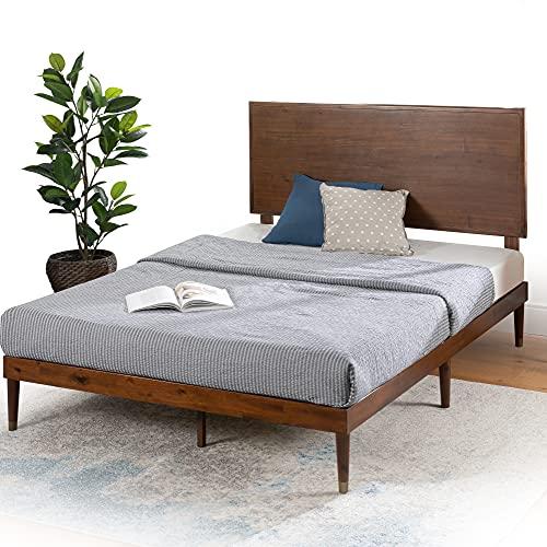 ZINUS Raymond Wood Platform Bed Frame with Adjustable Wood Headboard, Solid Wood Foundation, Wood Slat Support, No Box Spring Needed, Easy Assembly, Queen