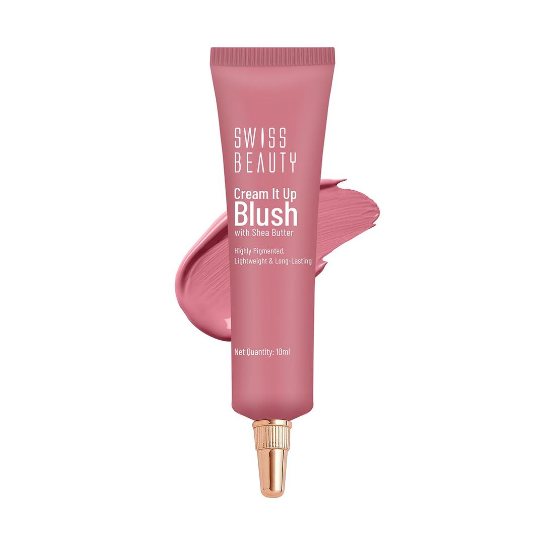 Swiss Beauty Cream It Up Blusher | Highly Pigmented | Long-lasting | Buildable & Blendable | All Skin Types | Shade- Cheek-O-Pink, 10ml