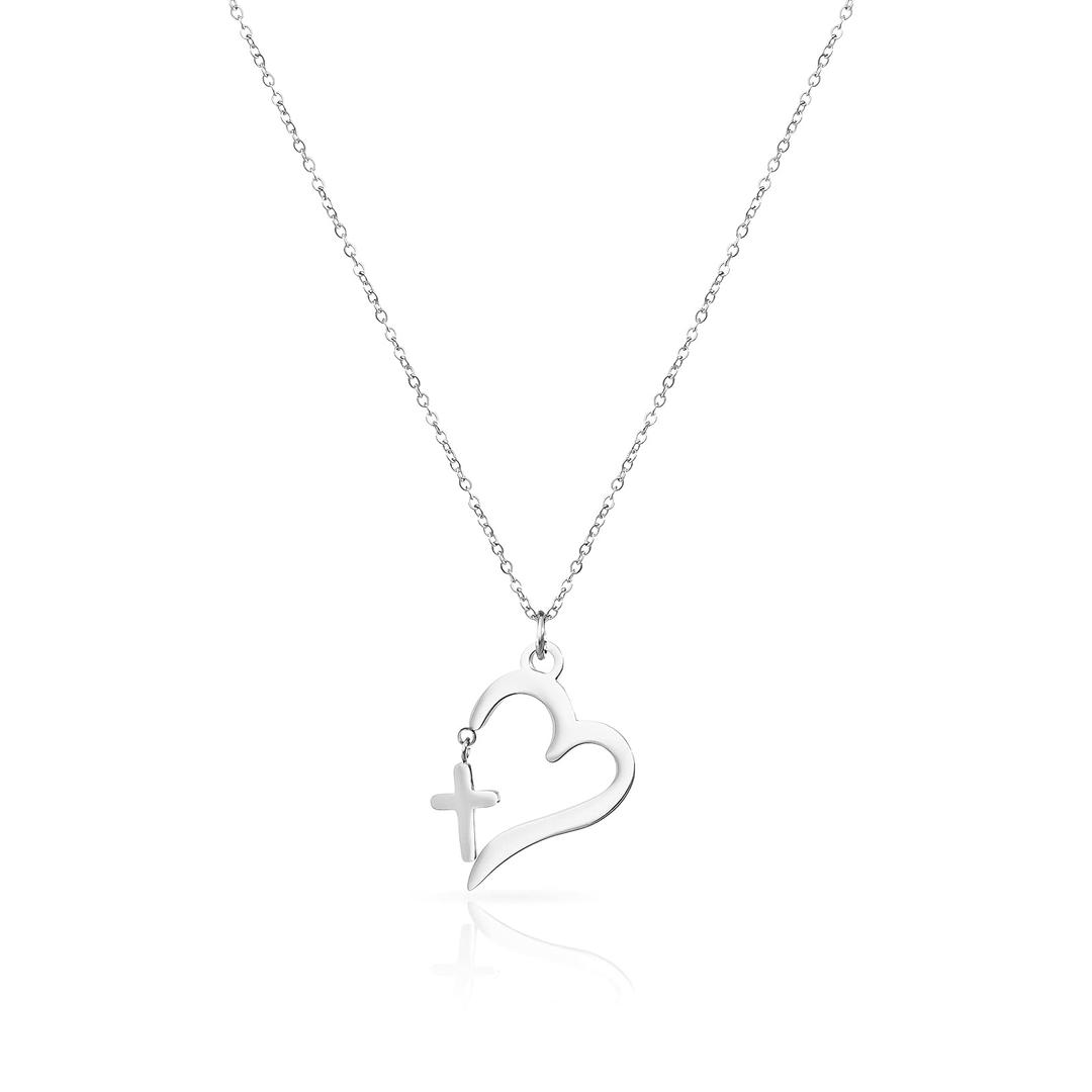 VFRVFR Heart Shaped Dangle Dainty Necklace for Woman