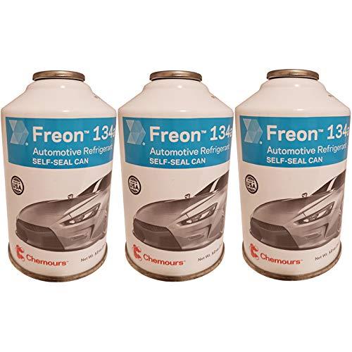 Brand R134a Refrigerant Freon for MVAC use in a 12-Ounce Self-Sealing Container (3 Pack)