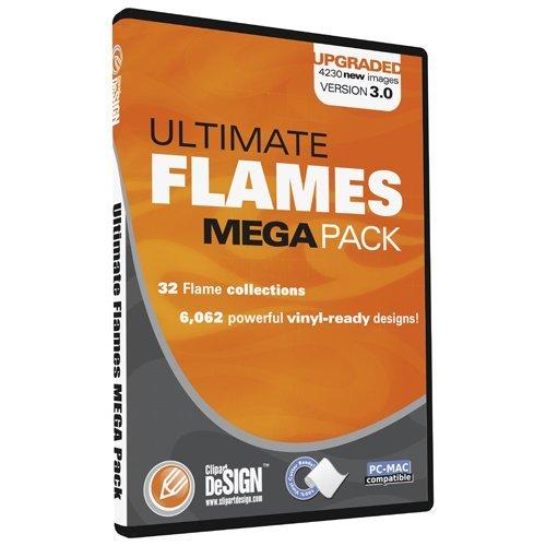 Flames Clipart, Vinyl Cutter Plotter Clip Art Images, Tribal Flame Vector Art, Sign Design Graphics CD [includes Flames Mini Pack as a FREE Bonus a $30 value]