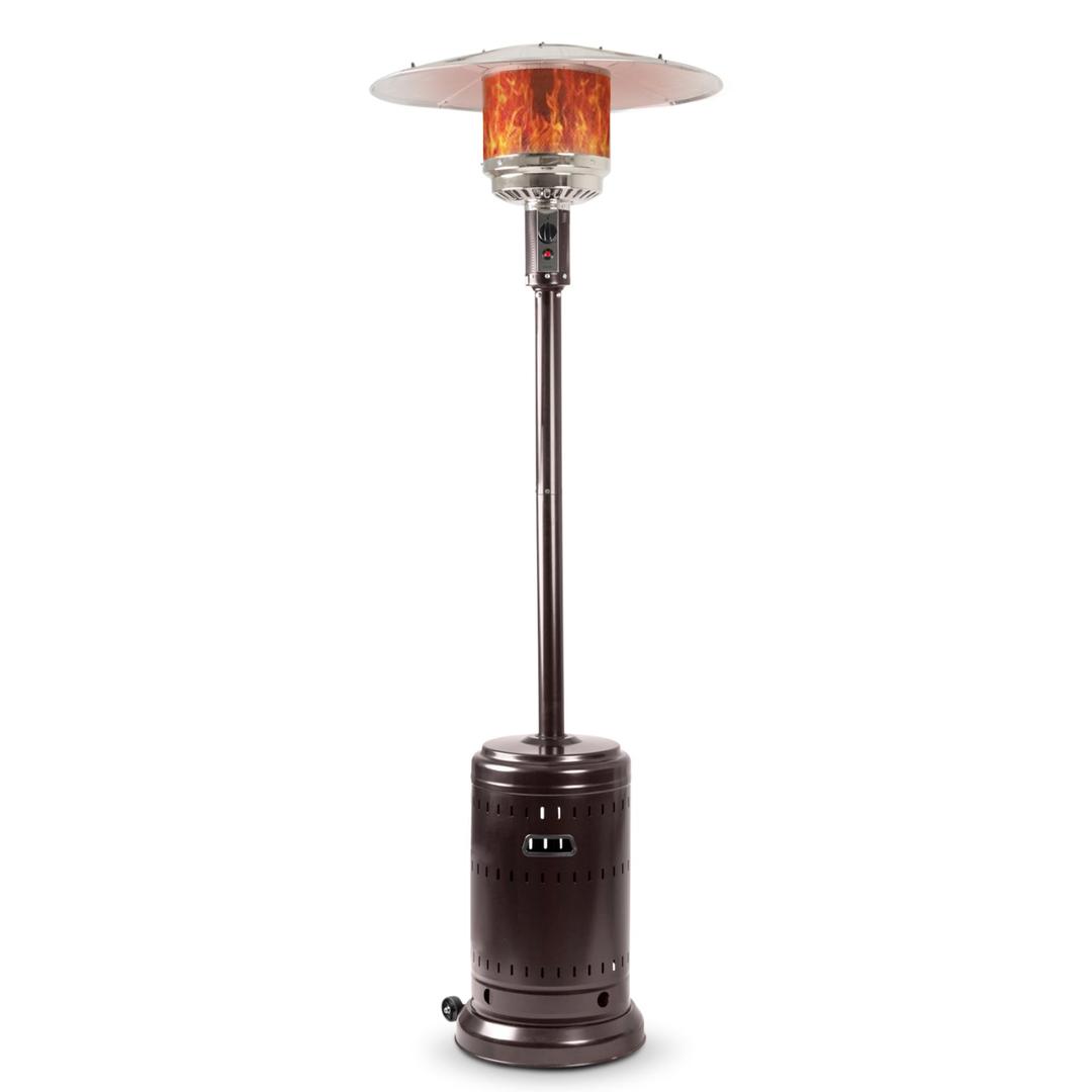 Amazon Basics 46,000 BTU Outdoor Propane Patio Heater with Wheels, Commercial & Residential, Havana Bronze, 32.1 x 32.1 x 91.3 inches (LxWxH)