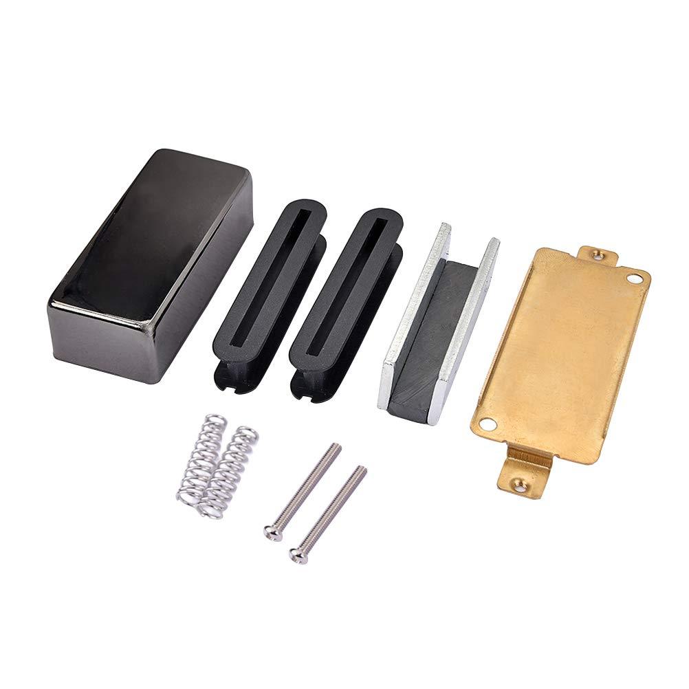 Set of Guitar Closed Humbucker Pickup Cover Pickup Baseplate Bobbins Magnet Double Coil Humbucker Pickup Kits for LP Style Electric Guitar (As Shown)