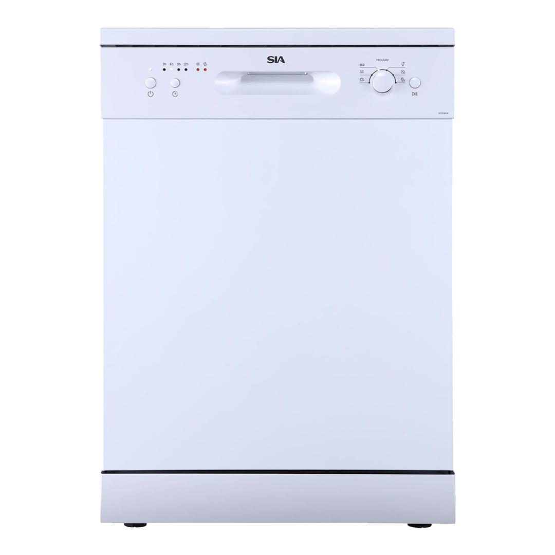 60cm White Freestanding Dishwasher 12 Place Settings 6 Programmes - SIA SFSD60W